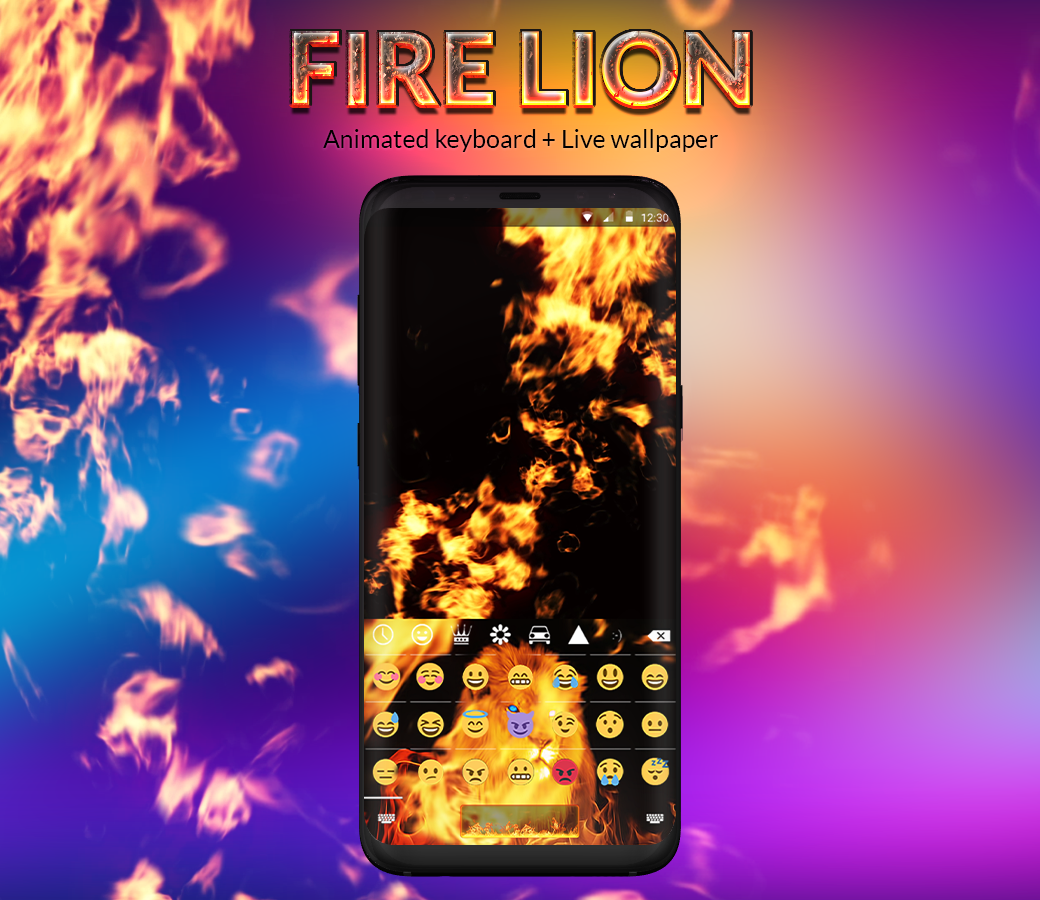 اسکرین شات 2 برنامه Fire Lion Keyboard + Wallpaper