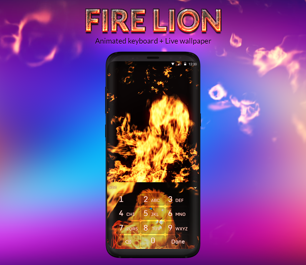 اسکرین شات 3 برنامه Fire Lion Keyboard + Wallpaper
