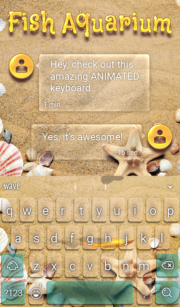 اسکرین شات 2 برنامه Fish Keyboard + 3D Wallpaper