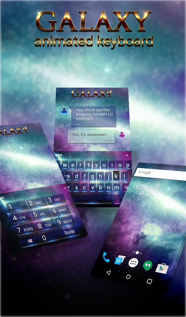 اسکرین شات 1 برنامه Galaxy Animated Keyboard