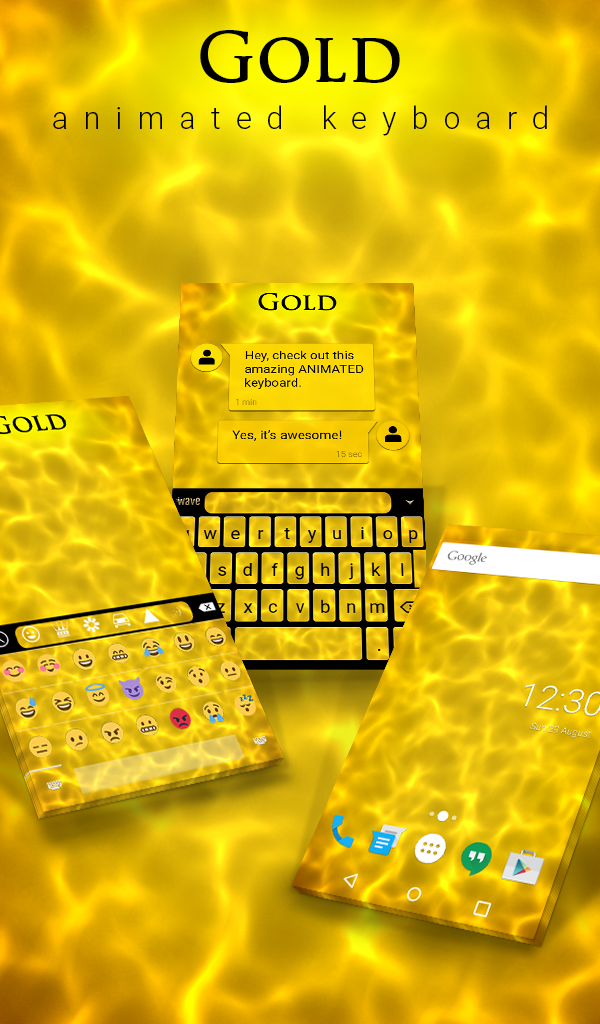 اسکرین شات 1 برنامه Gold Keyboard & Wallpaper