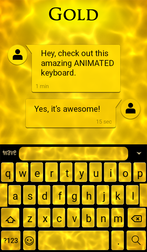 اسکرین شات 3 برنامه Gold Keyboard & Wallpaper