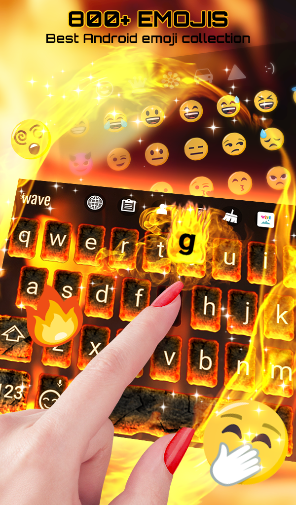 اسکرین شات 2 برنامه Burning Keyboard Wallpaper HD