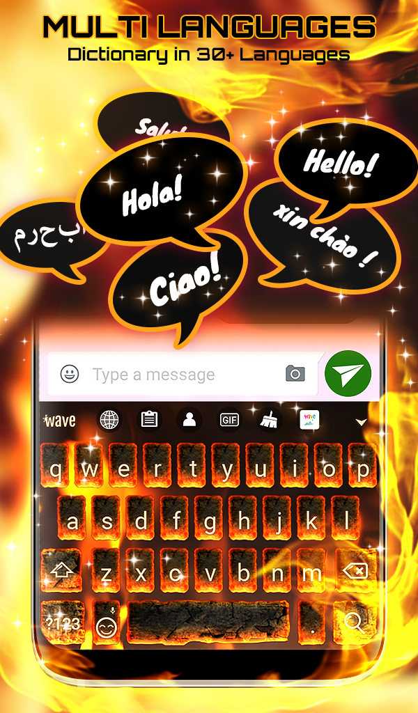 اسکرین شات 3 برنامه Burning Keyboard Wallpaper HD