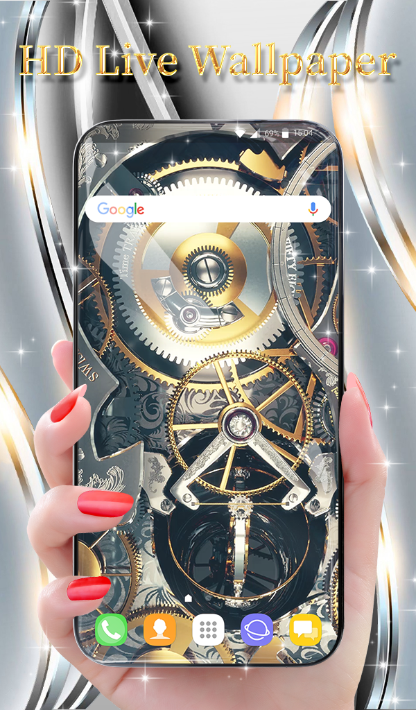 اسکرین شات 1 برنامه Silver Luxury Watch Wallpaper