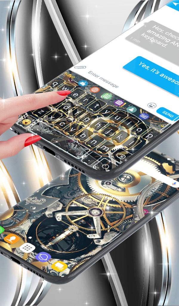 اسکرین شات 4 برنامه Silver Luxury Watch Wallpaper