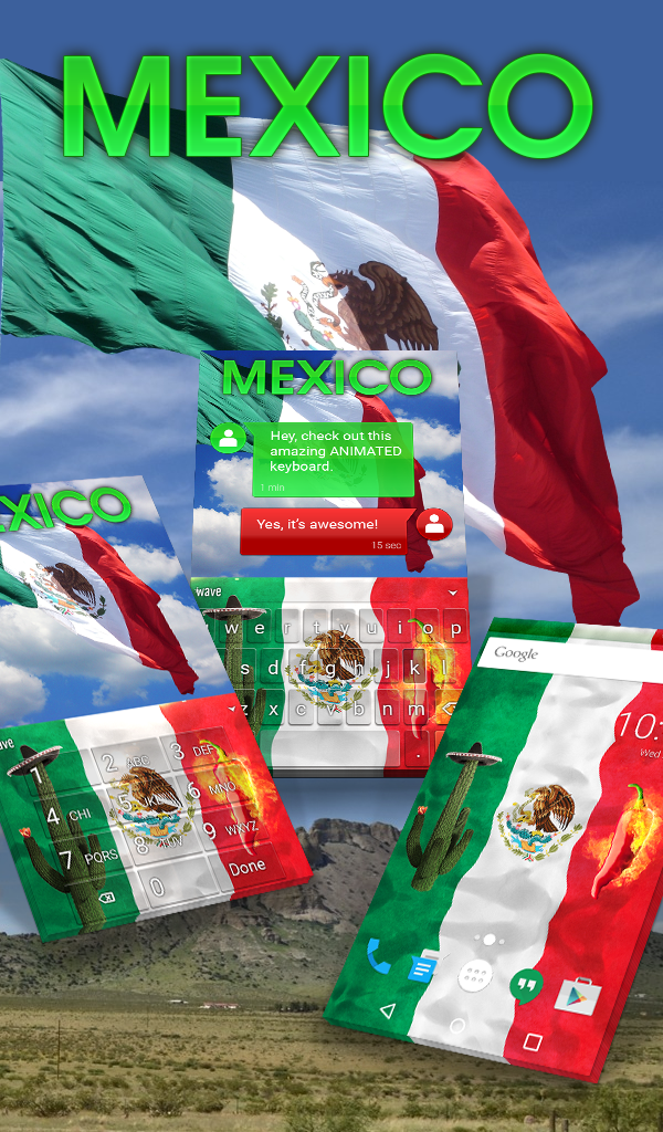 اسکرین شات 1 برنامه Mexico Animated Keyboard