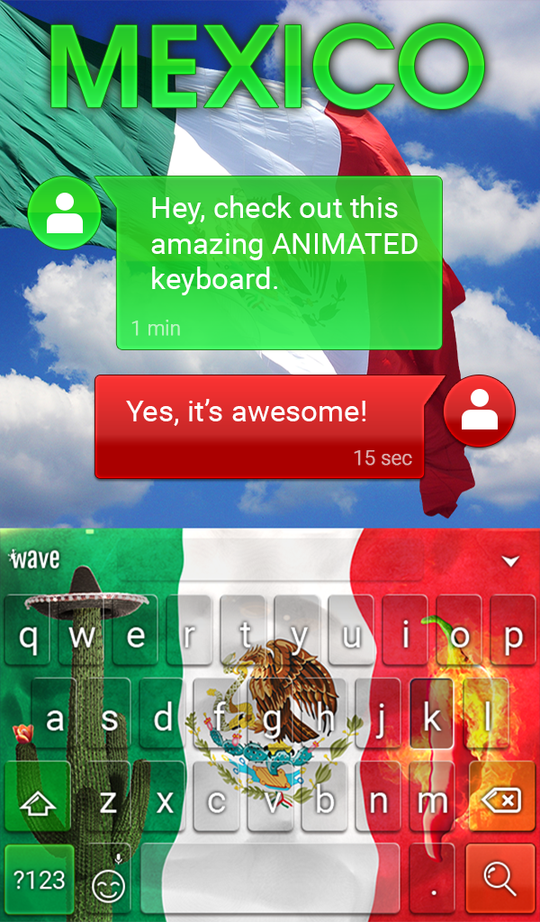 اسکرین شات 3 برنامه Mexico Animated Keyboard