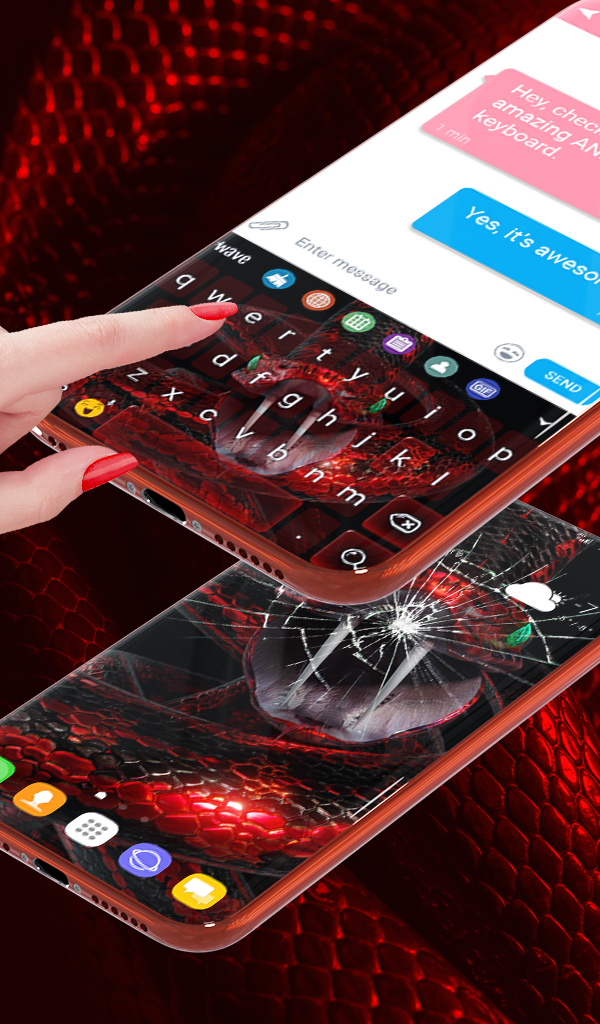 اسکرین شات 4 برنامه Snake Wallpaper HD + Keyboard