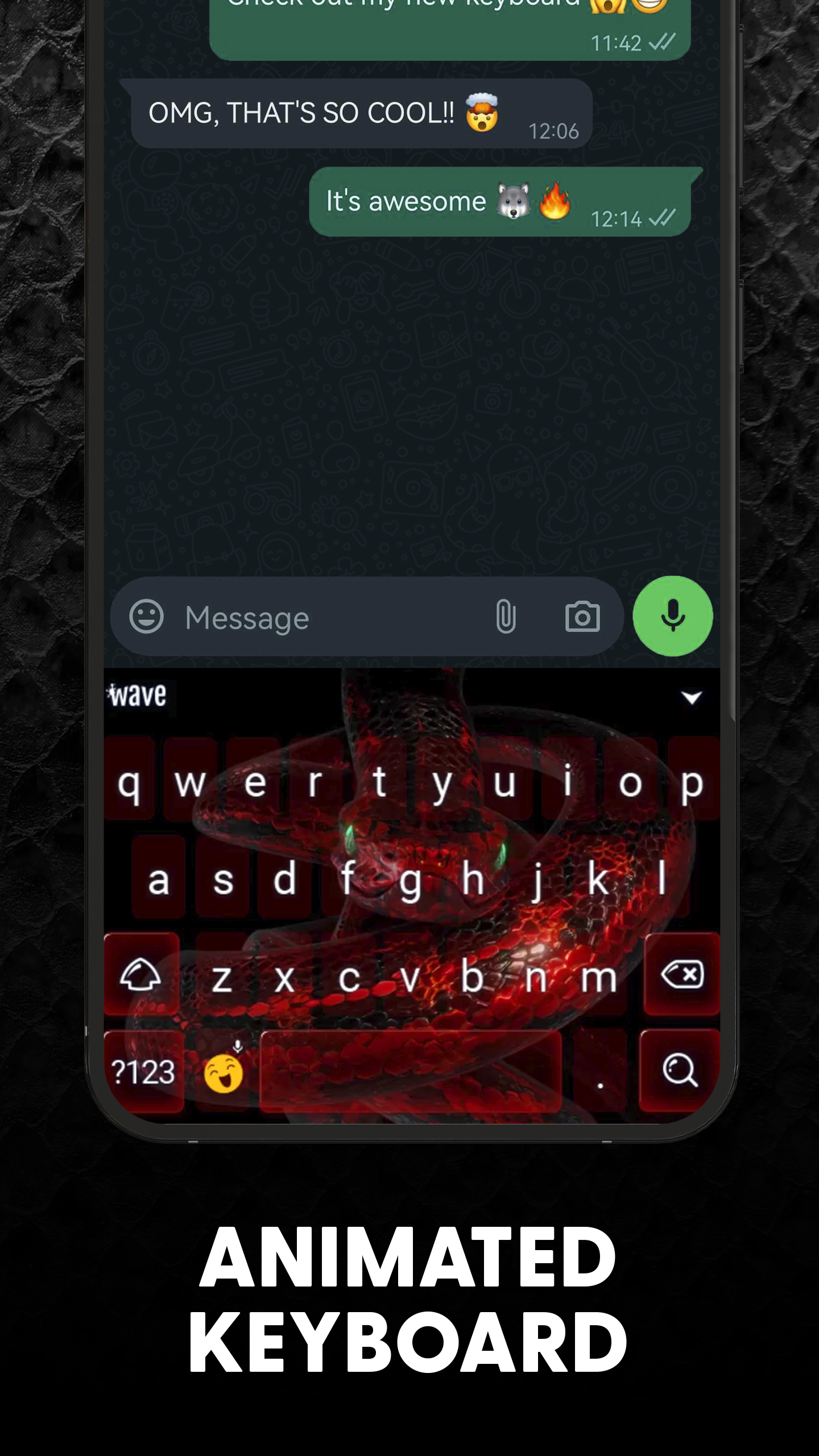 اسکرین شات 3 برنامه Snake Wallpaper HD + Keyboard