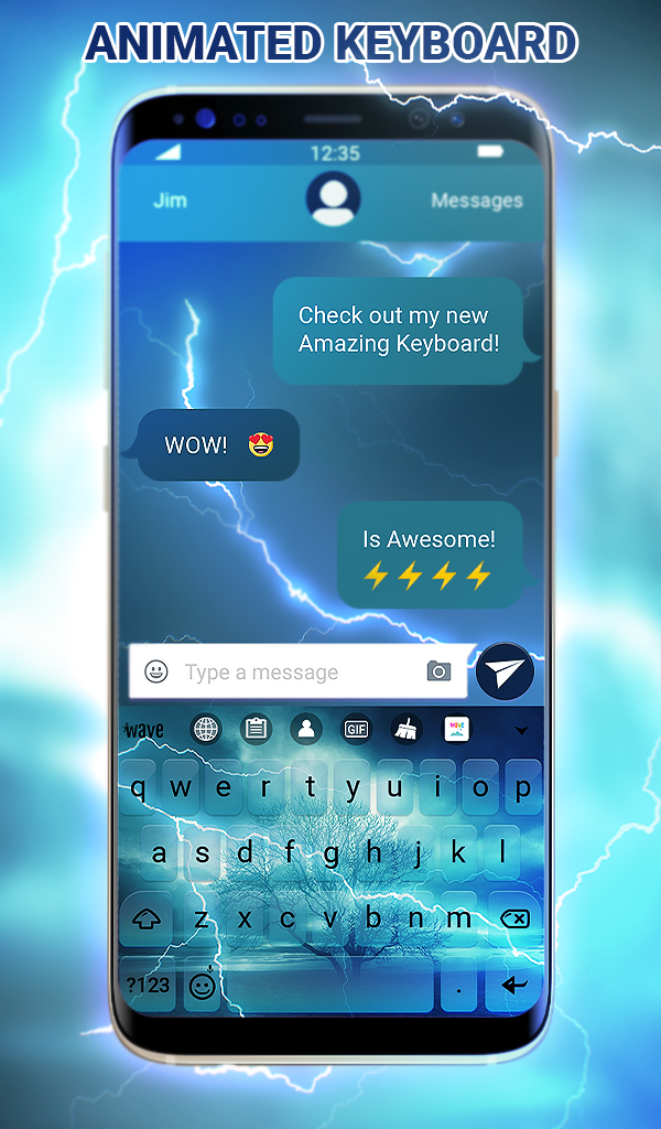 اسکرین شات 1 برنامه Storm Keyboard Live Wallpaper