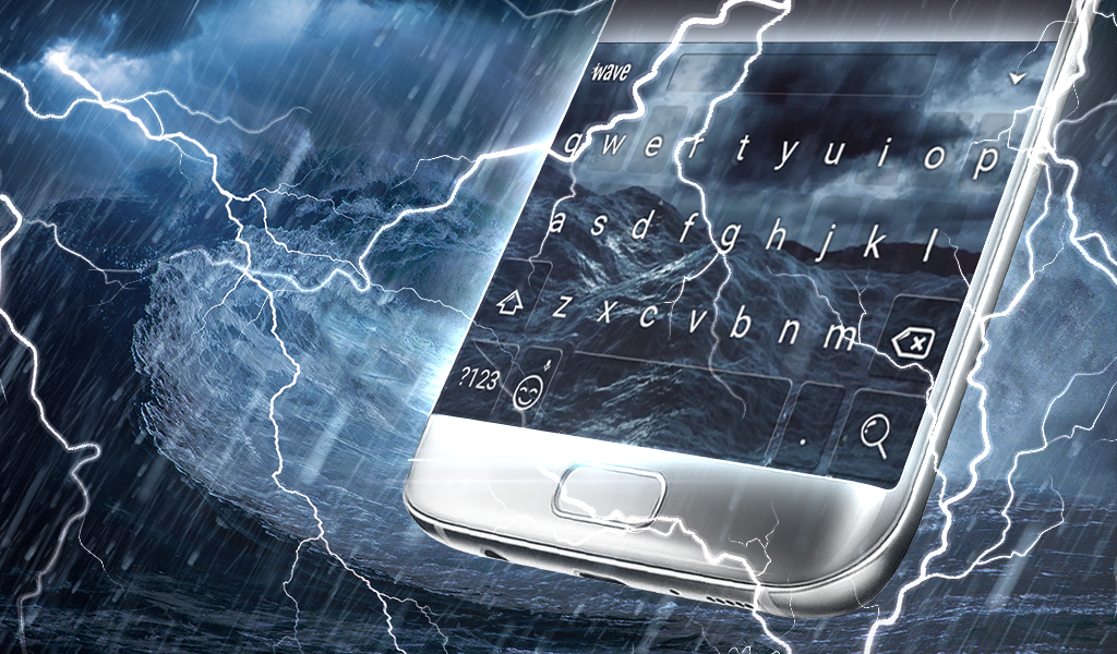 اسکرین شات 5 برنامه Stormy Sea Keyboard Wallpaper