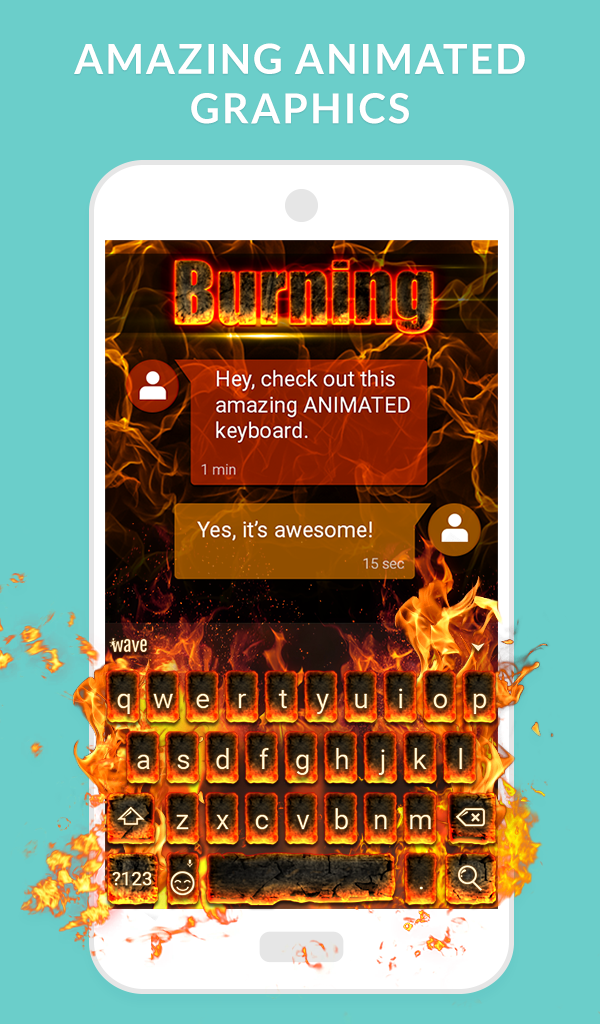 اسکرین شات 2 برنامه Wave Animated Keyboard Emoji
