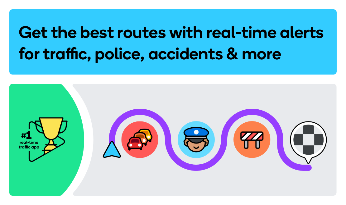 اسکرین شات 1 برنامه Waze Navigation & Live Traffic