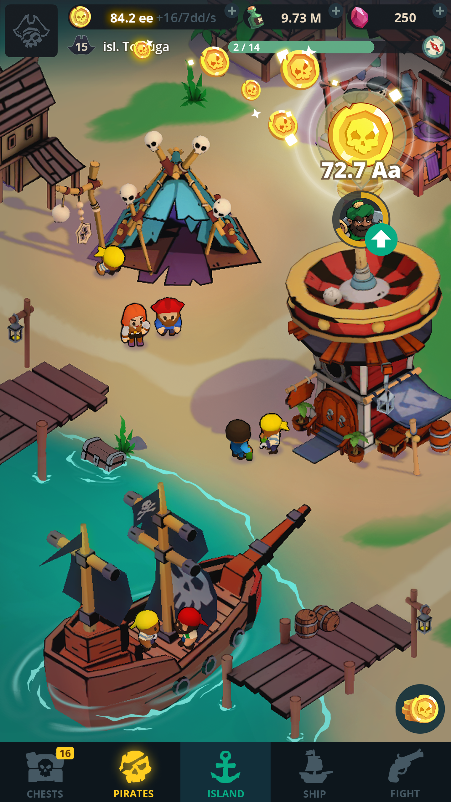 اسکرین شات 1 بازی Idle Pirates - Island Tycoon