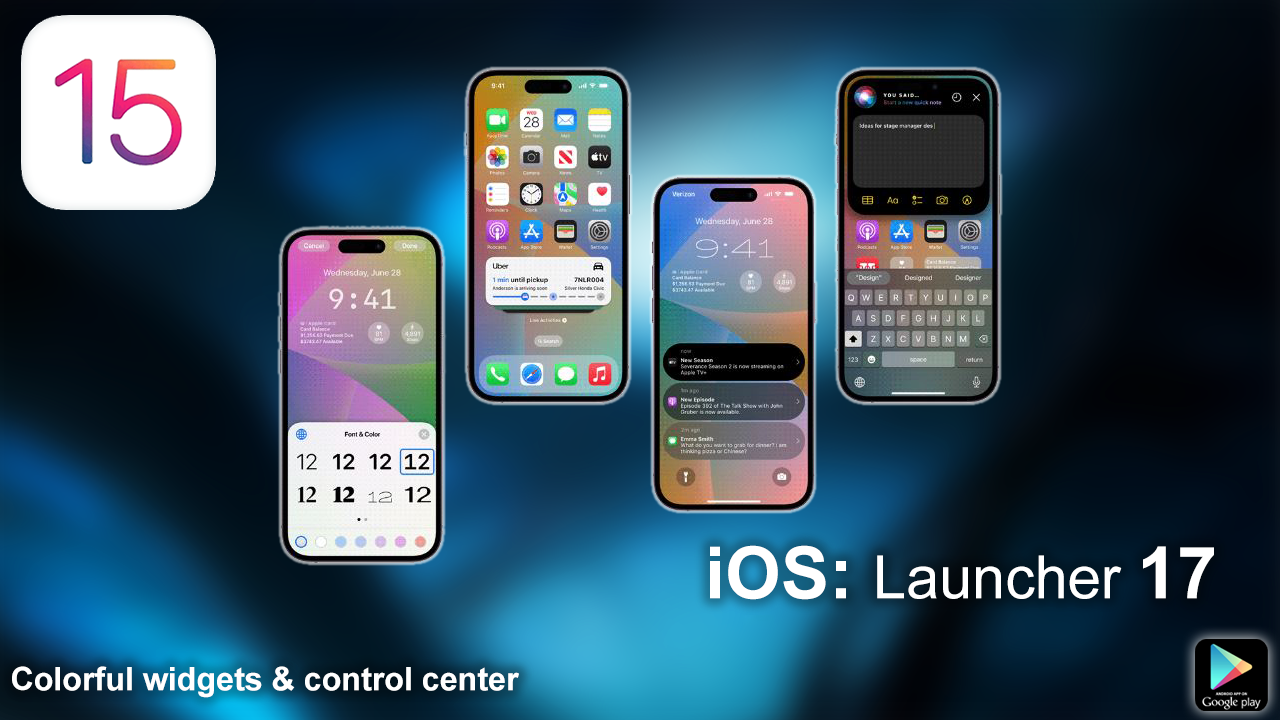 اسکرین شات 3 برنامه Launcher For iPhone 15 iOS 17