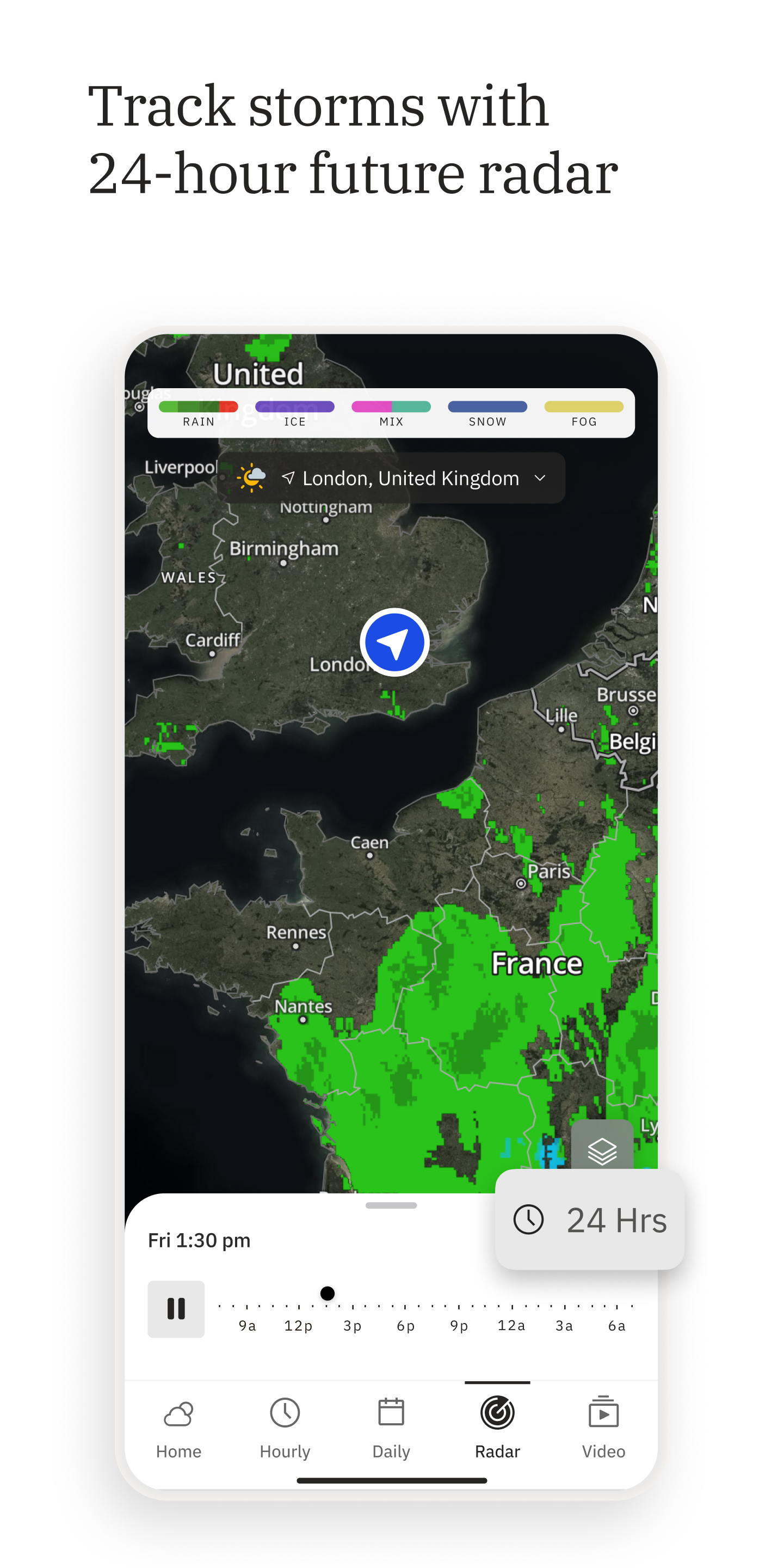 اسکرین شات 2 برنامه Weather: Forecast & Radar Maps