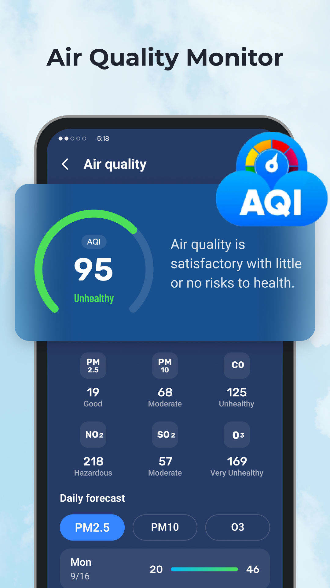 اسکرین شات 5 برنامه Daily Weather: Forecast&Alerts