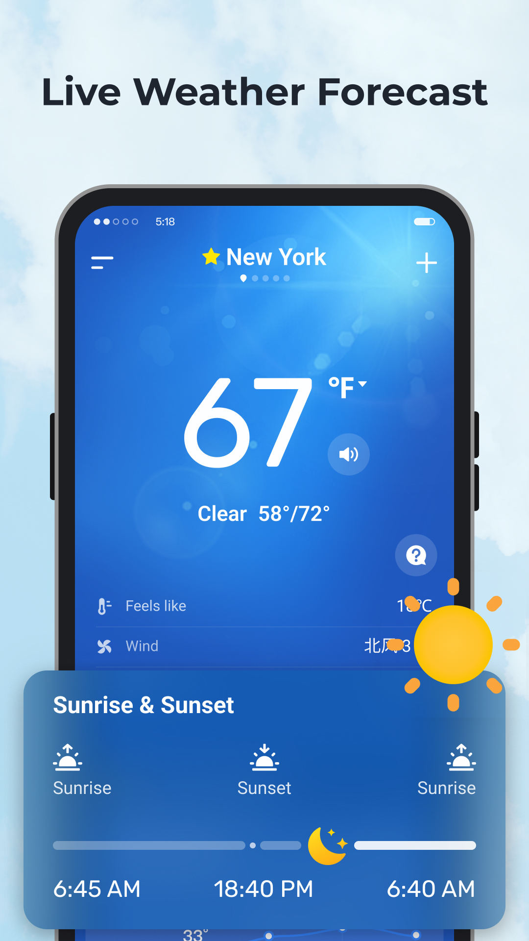 اسکرین شات 1 برنامه Daily Weather: Forecast&Alerts