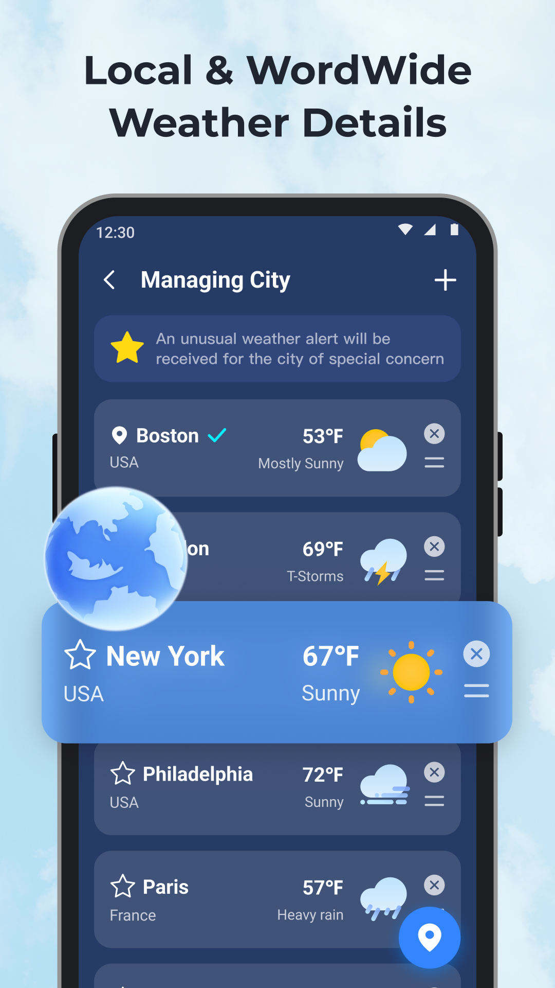 اسکرین شات 4 برنامه Daily Weather: Forecast&Alerts