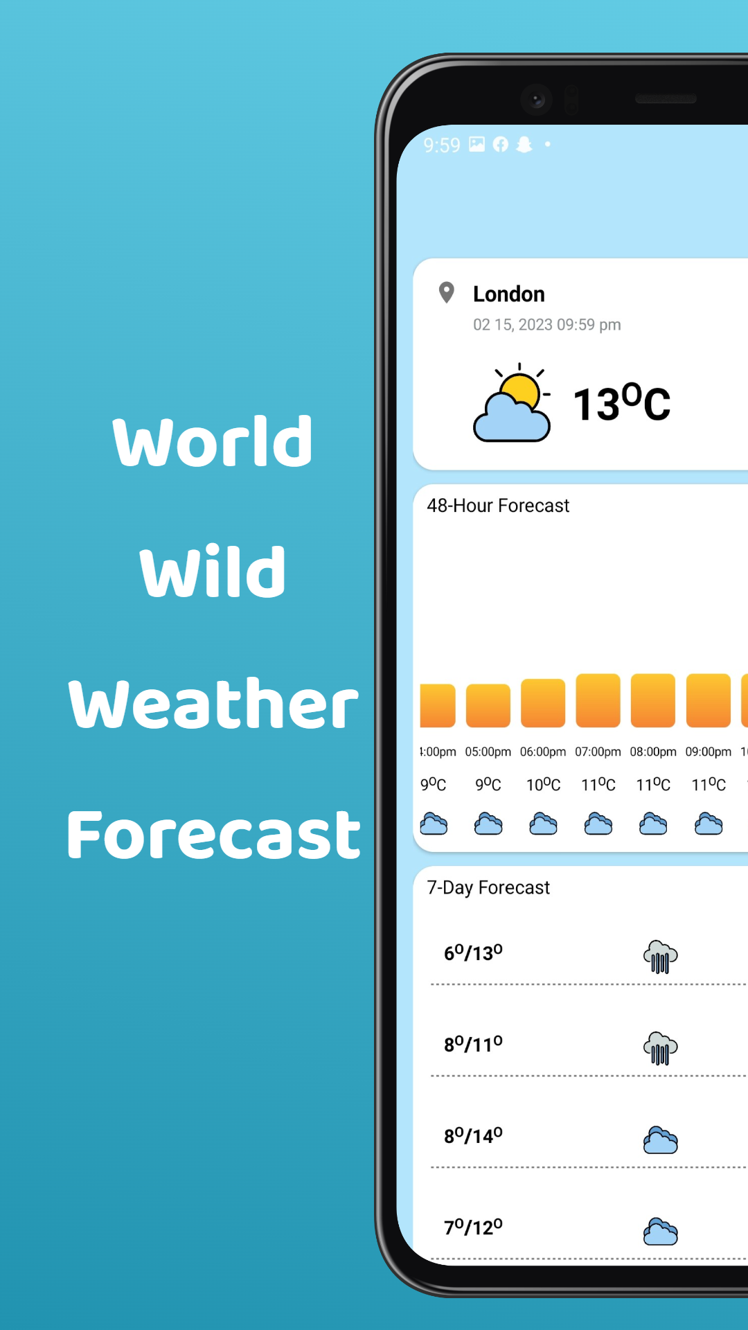 اسکرین شات 1 برنامه Weather Forecast: Radar App