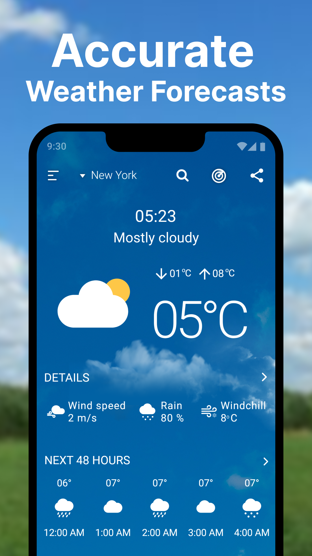 اسکرین شات 2 برنامه Weather forecast: Live Radar