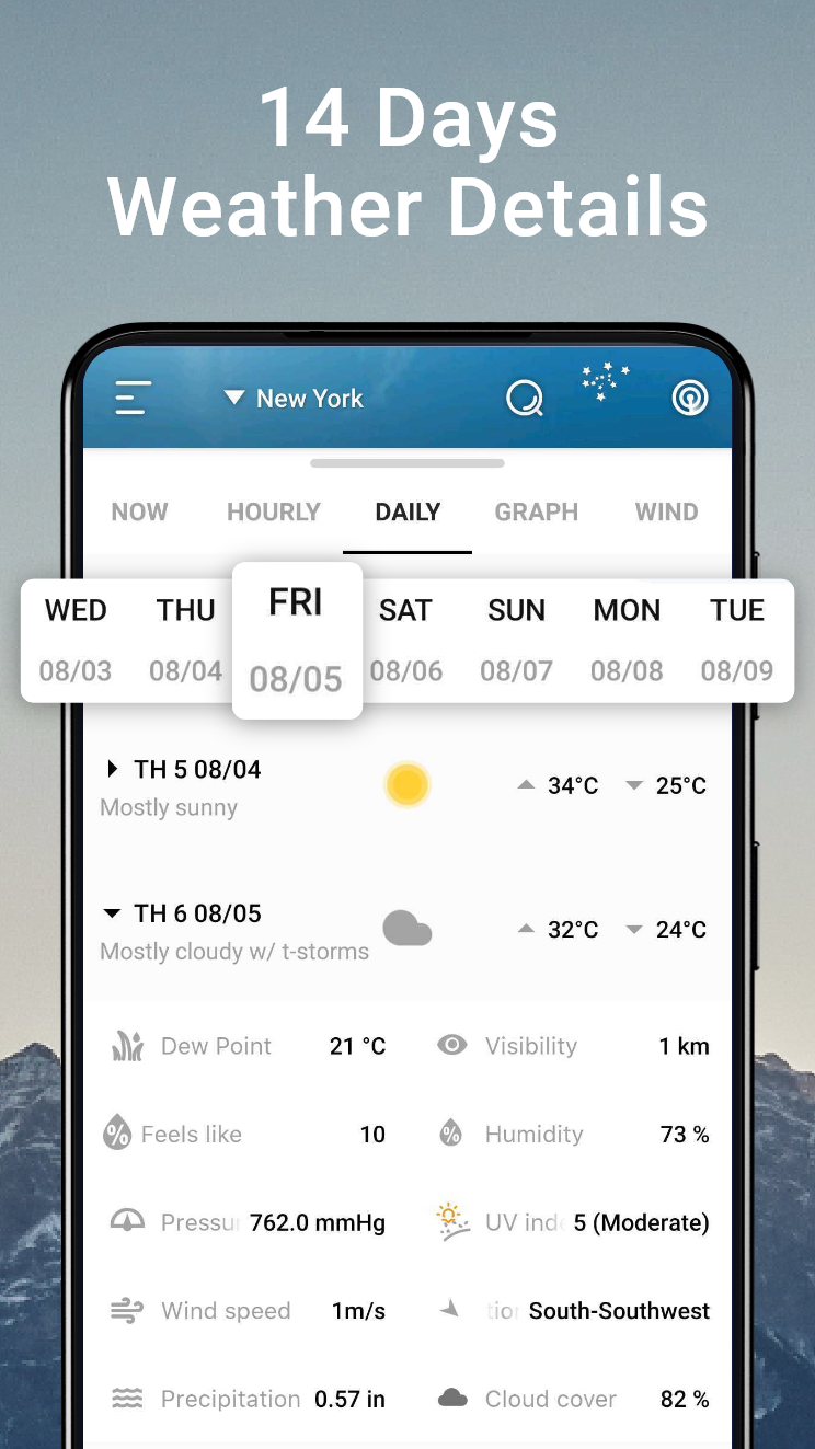 اسکرین شات 5 برنامه Weather Chart: Tomorrow, Today