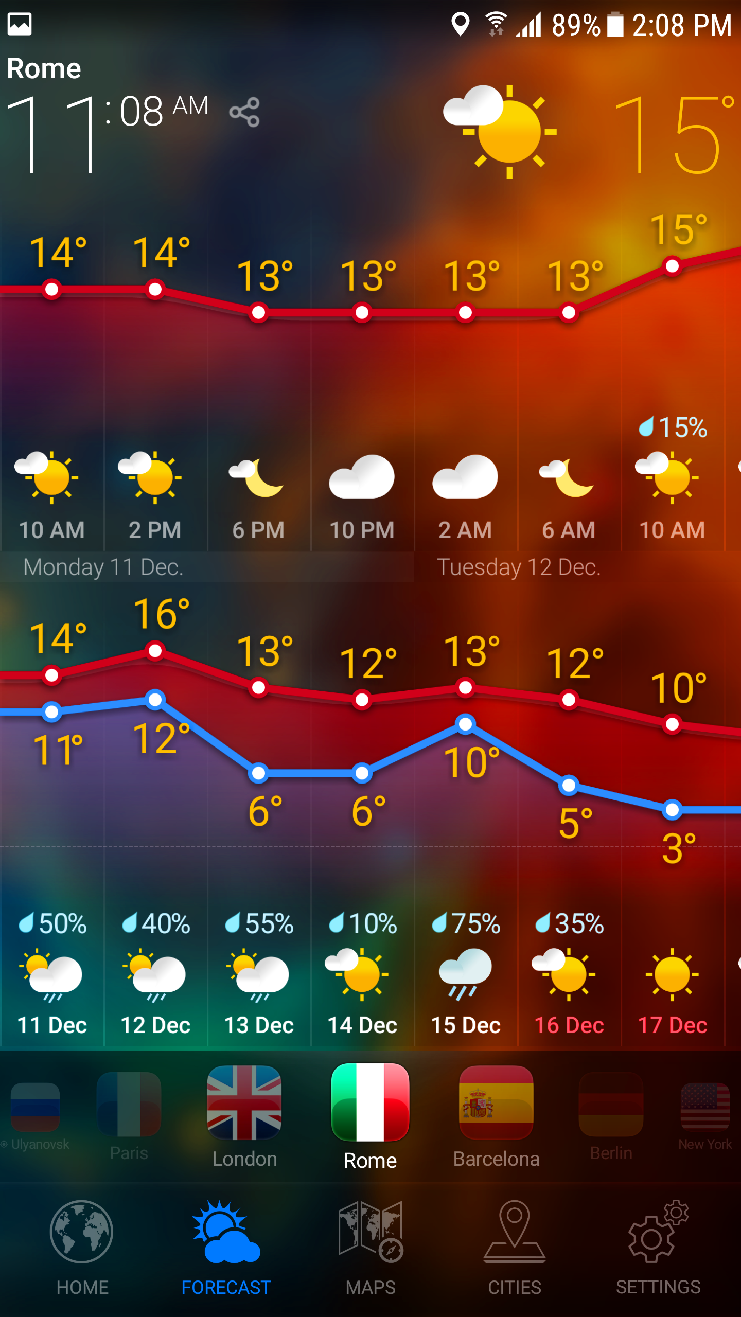 اسکرین شات 2 برنامه WEATHER NOW