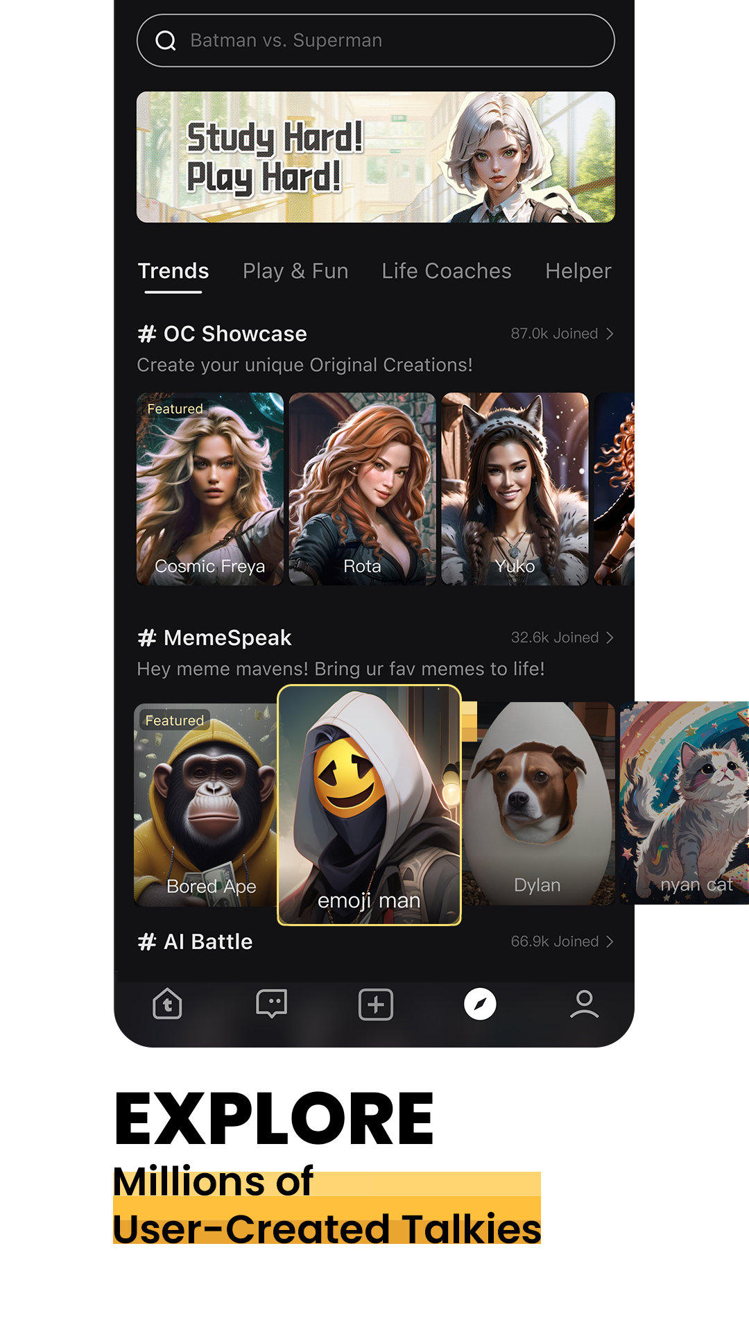 اسکرین شات 8 برنامه Talkie: Creative AI Community