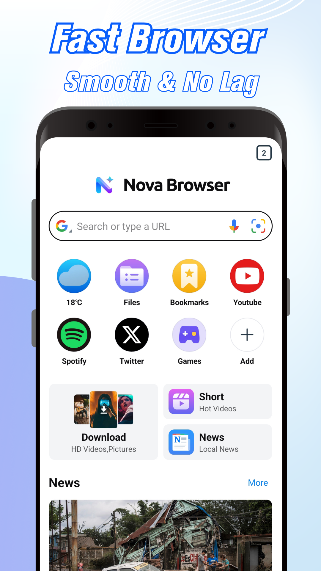 اسکرین شات 1 برنامه Nova Browser - Web & Fast