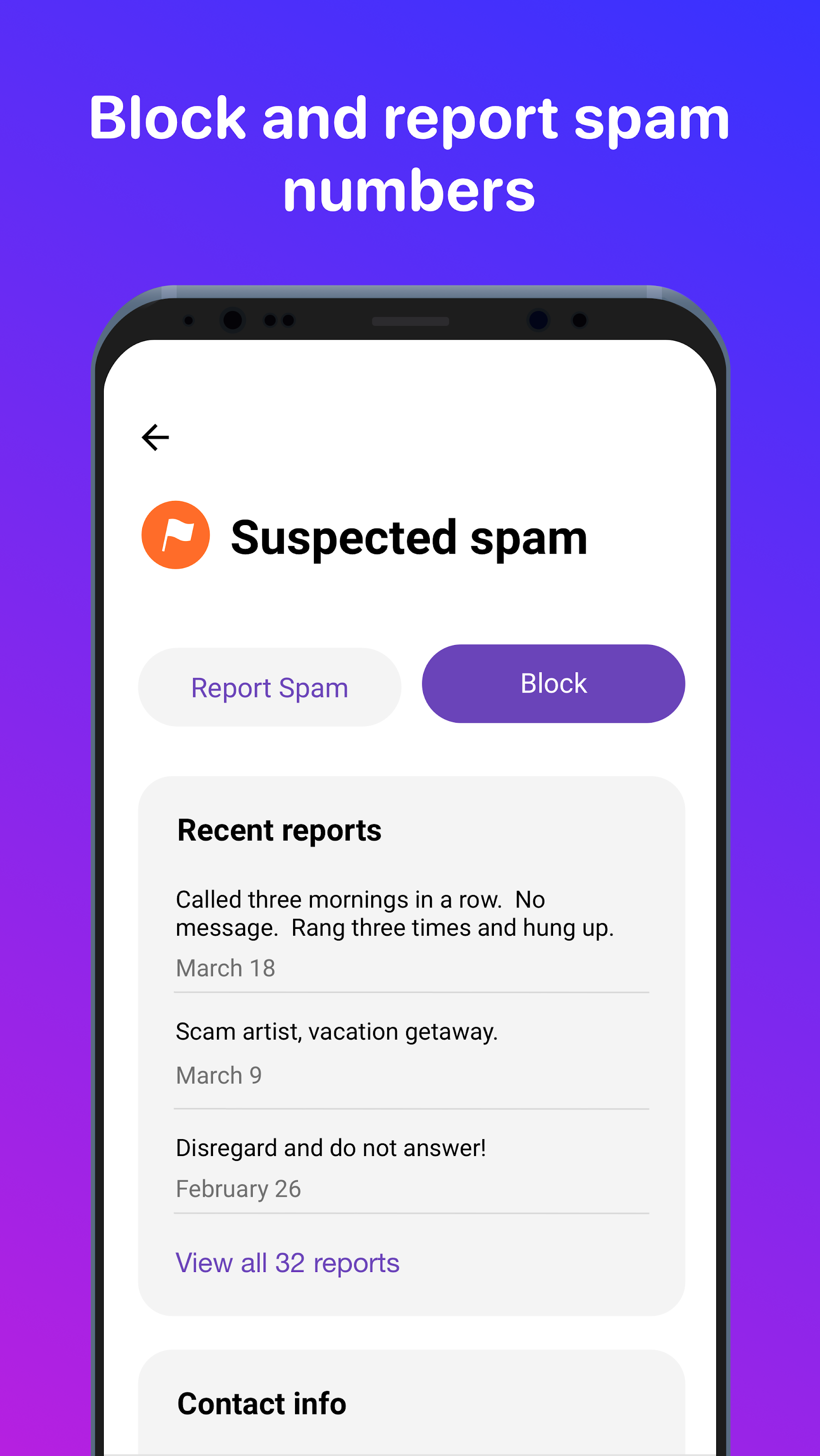 اسکرین شات 5 برنامه Hiya: Spam Blocker & Caller ID