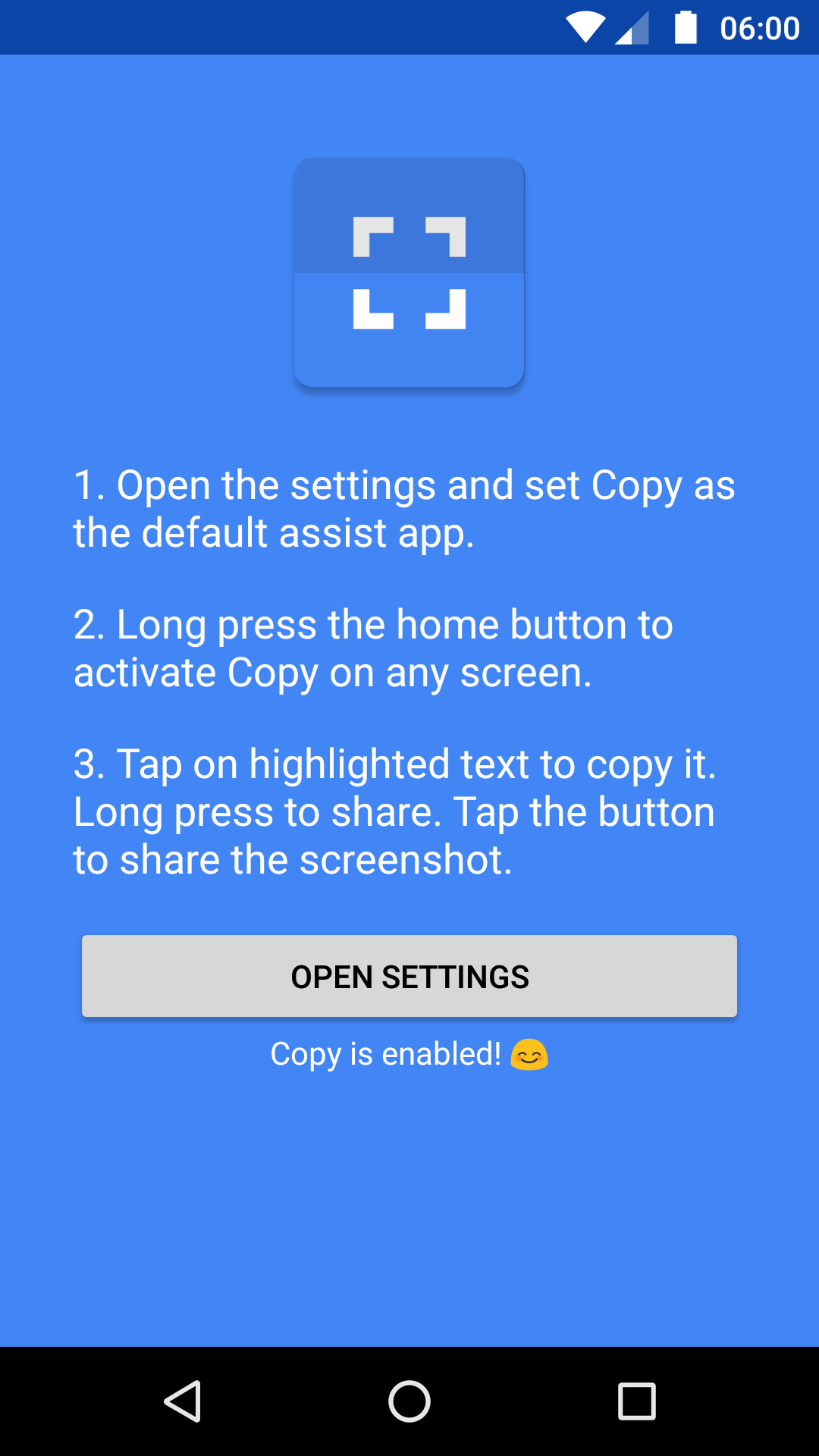 اسکرین شات 1 برنامه Copy (Text & Screenshots)