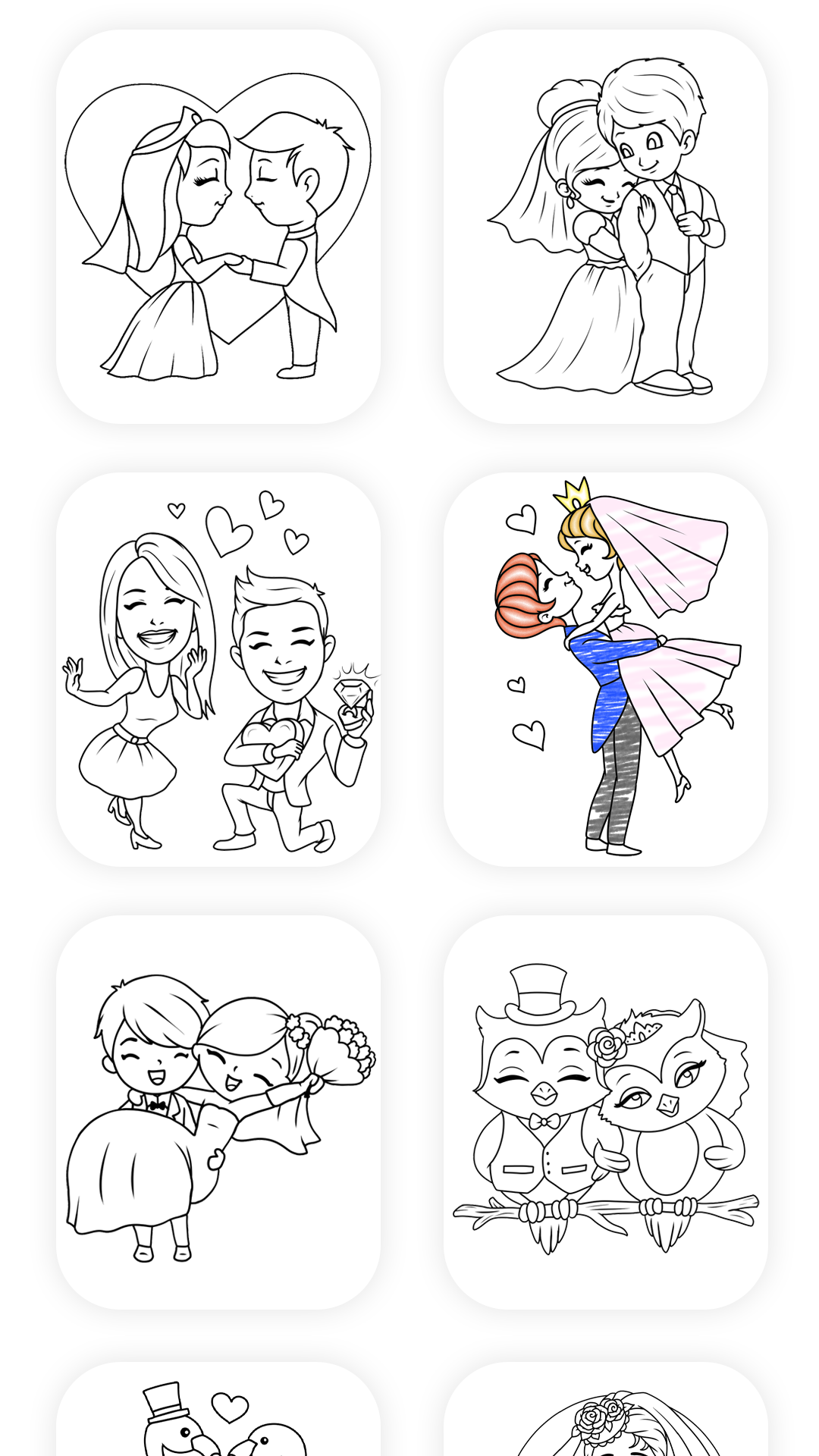اسکرین شات 6 برنامه Glitter Wedding Coloring Games