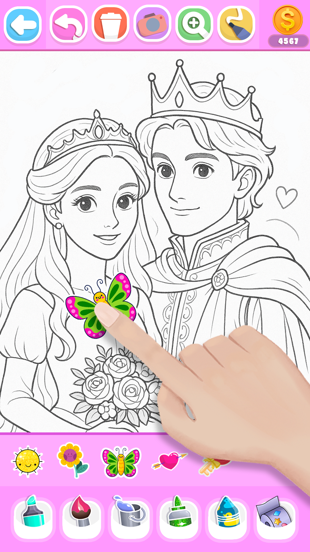 اسکرین شات 4 برنامه Glitter Wedding Coloring Games