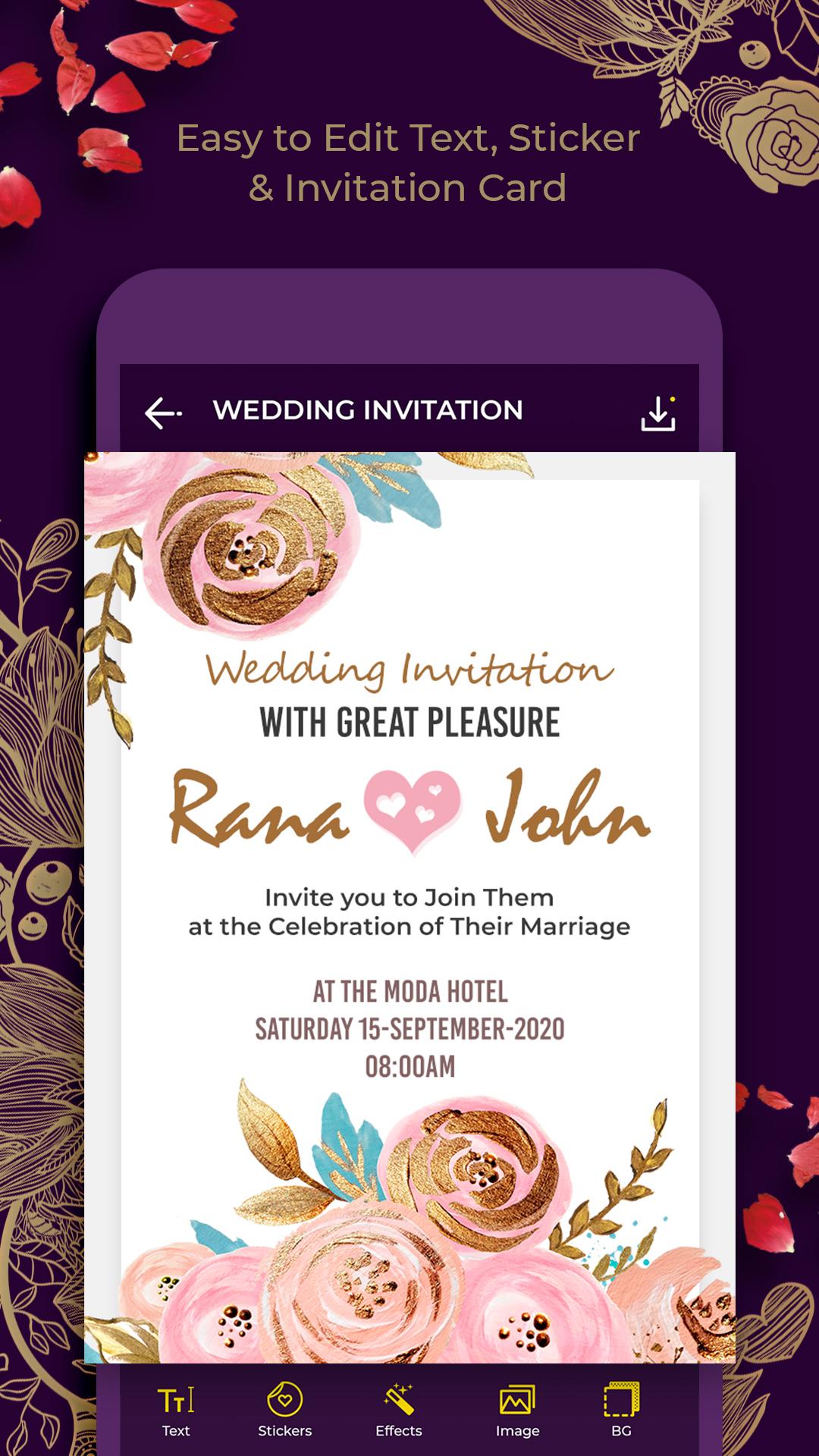اسکرین شات 4 برنامه Wedding Invitation Card Maker