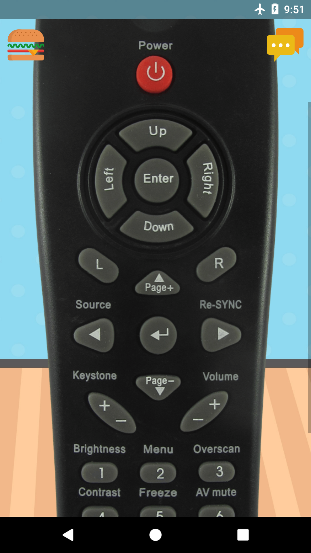 اسکرین شات 5 برنامه Remote For Optoma Projector