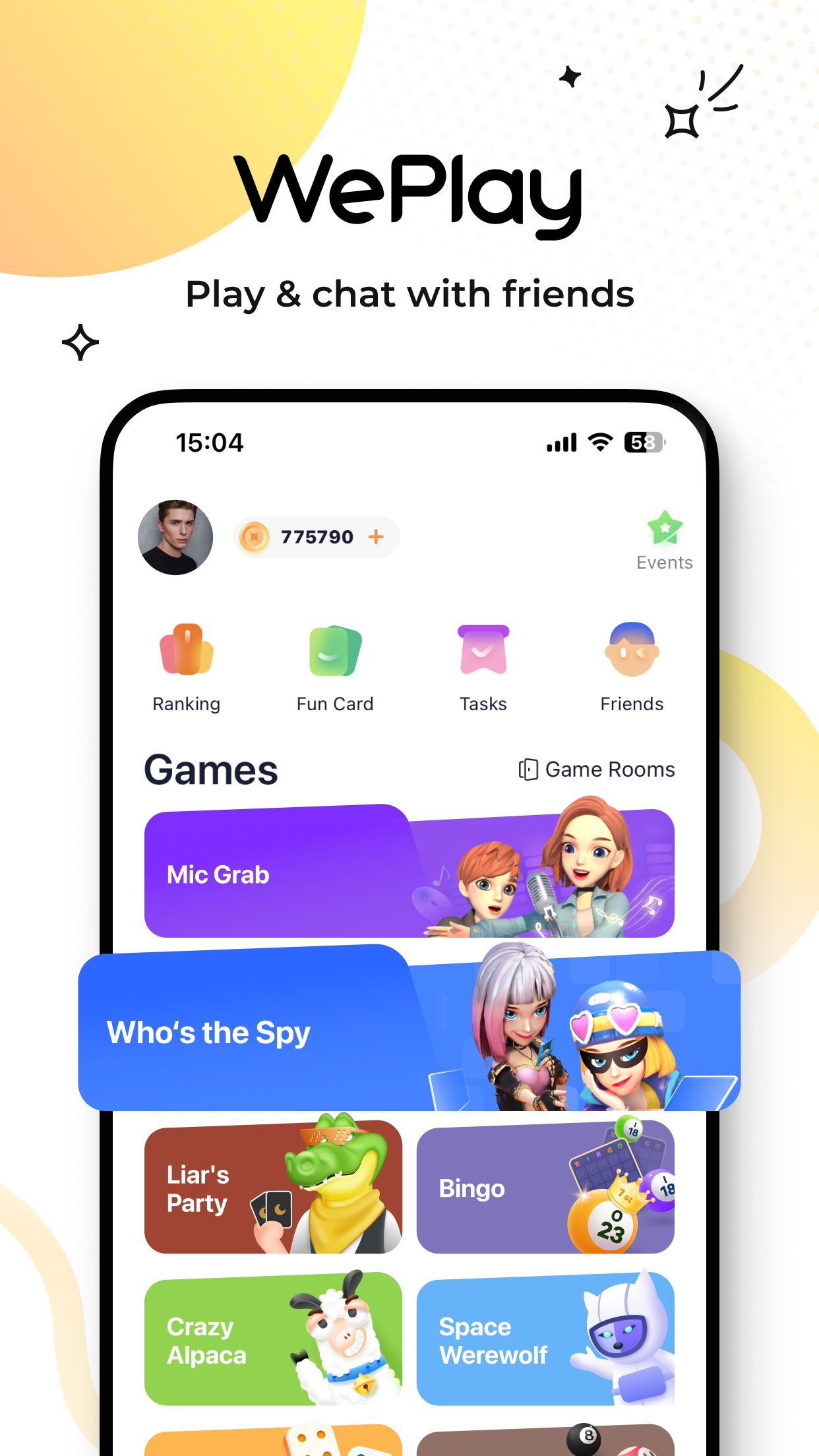 اسکرین شات 1 برنامه WePlay - Game & Party
