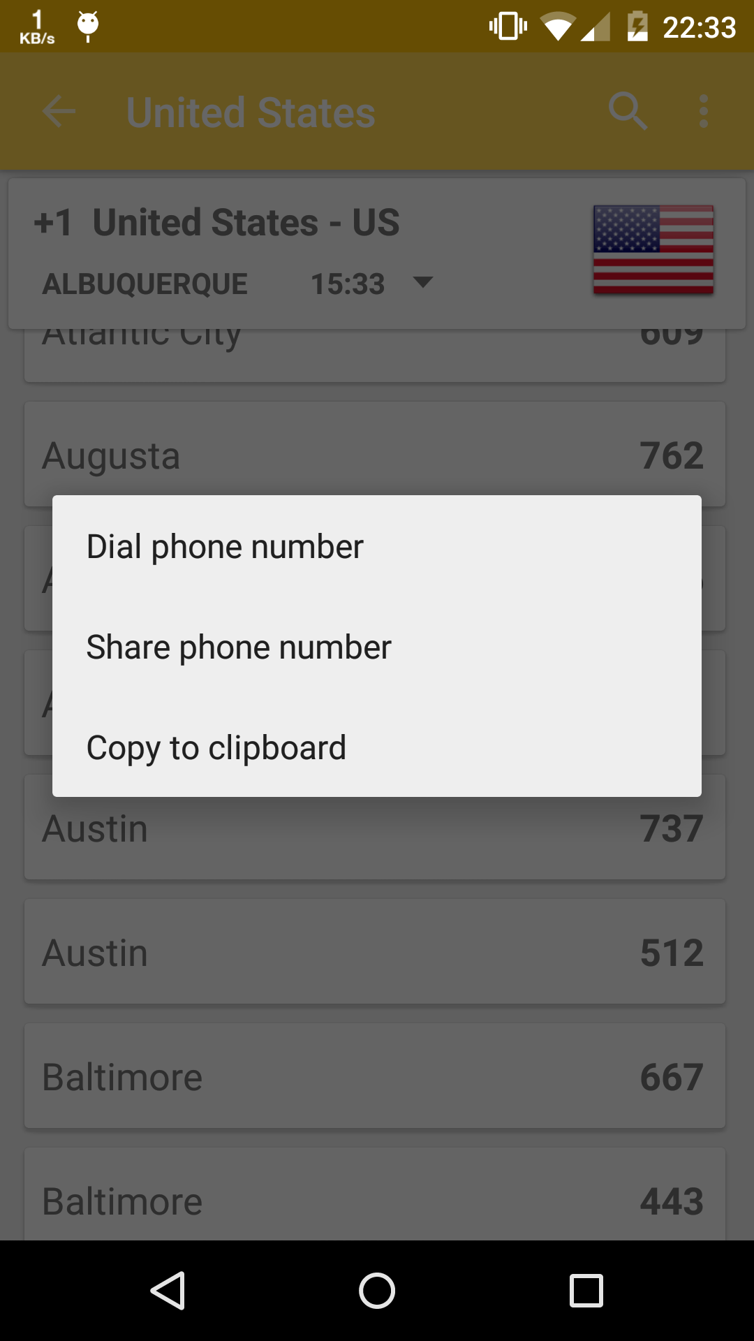 اسکرین شات 3 برنامه Phone Codes of the World
