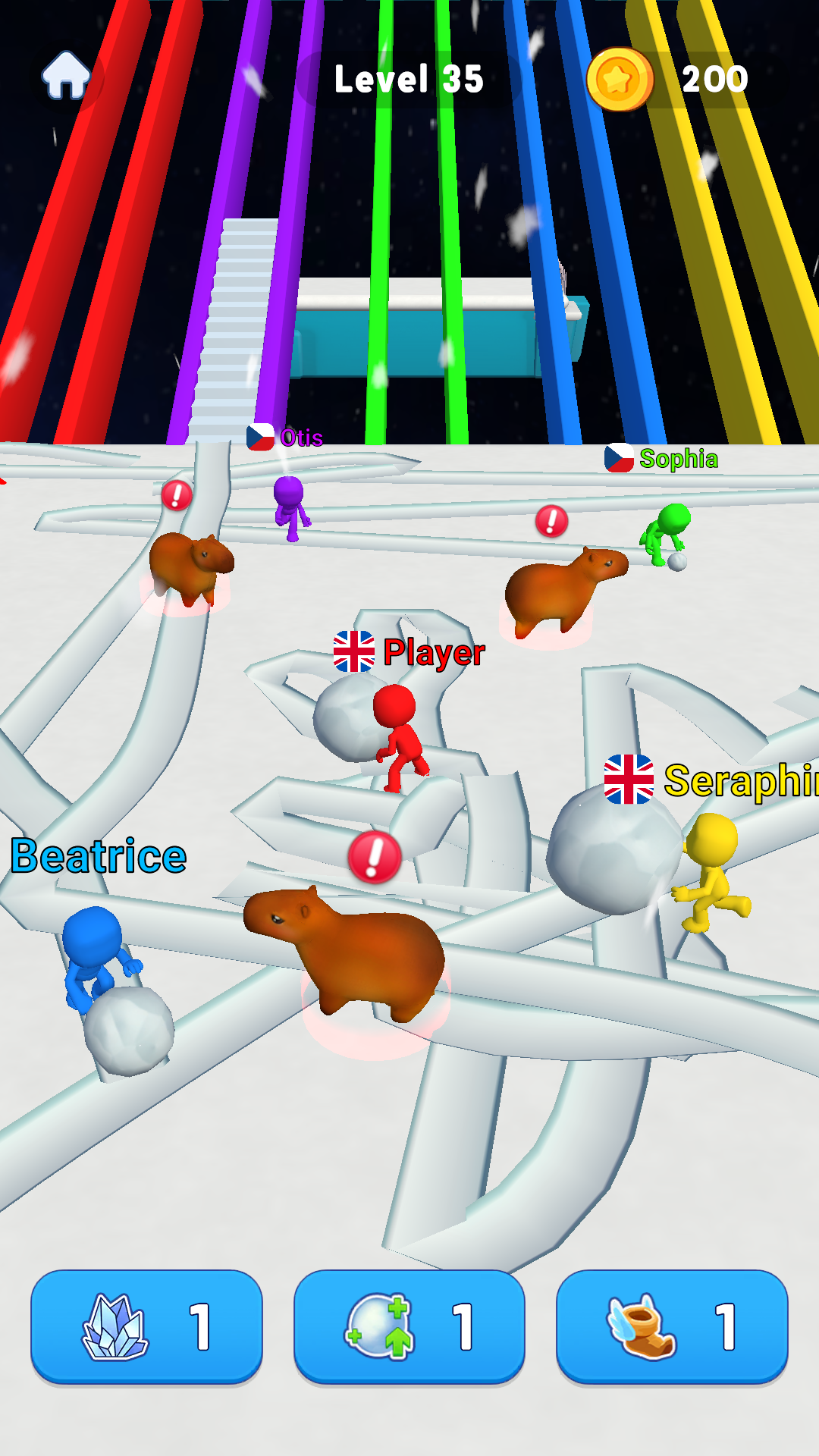 اسکرین شات 3 بازی Snowball Race 3D: Ice Bridge