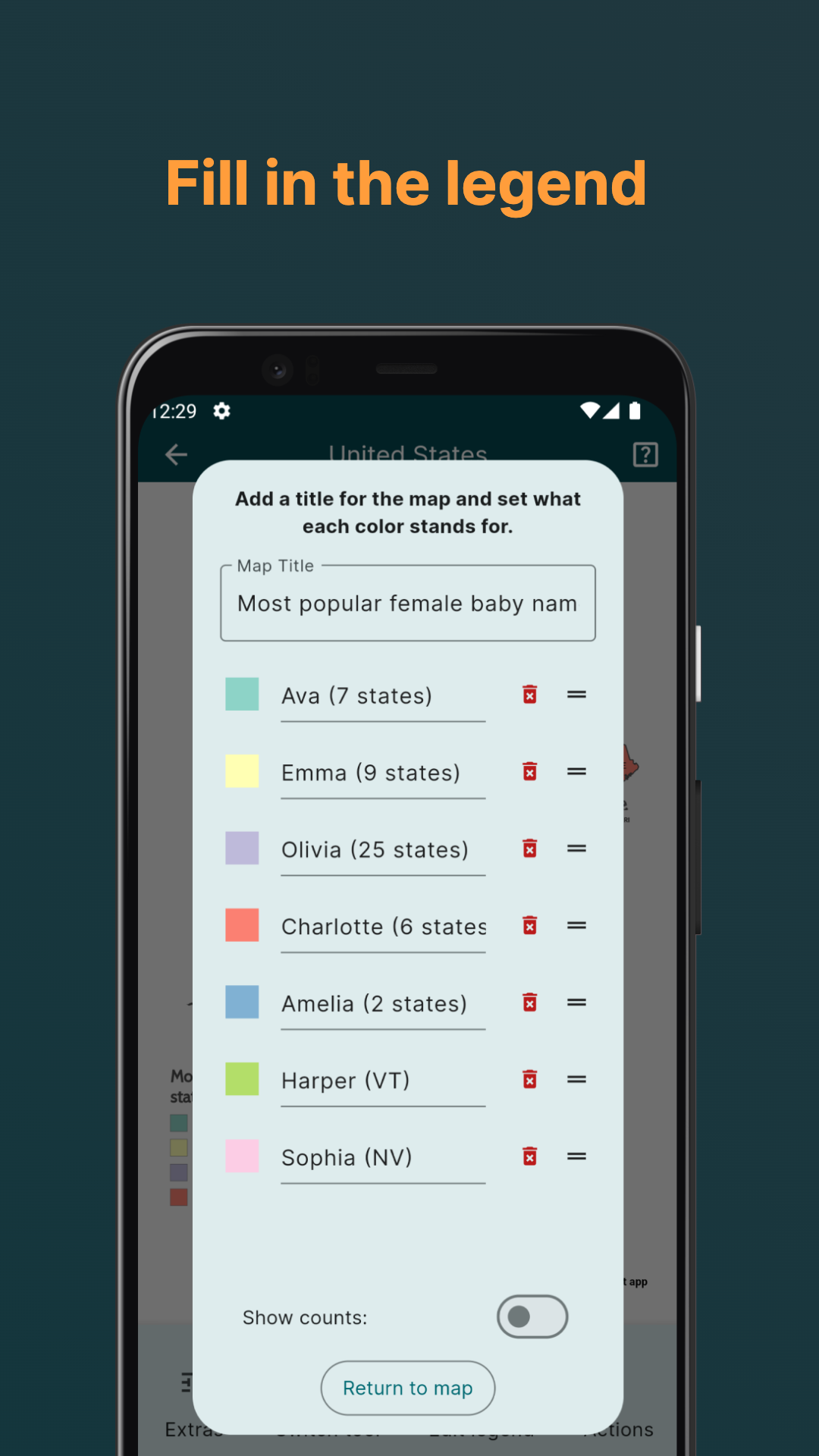 اسکرین شات 4 برنامه MapChart