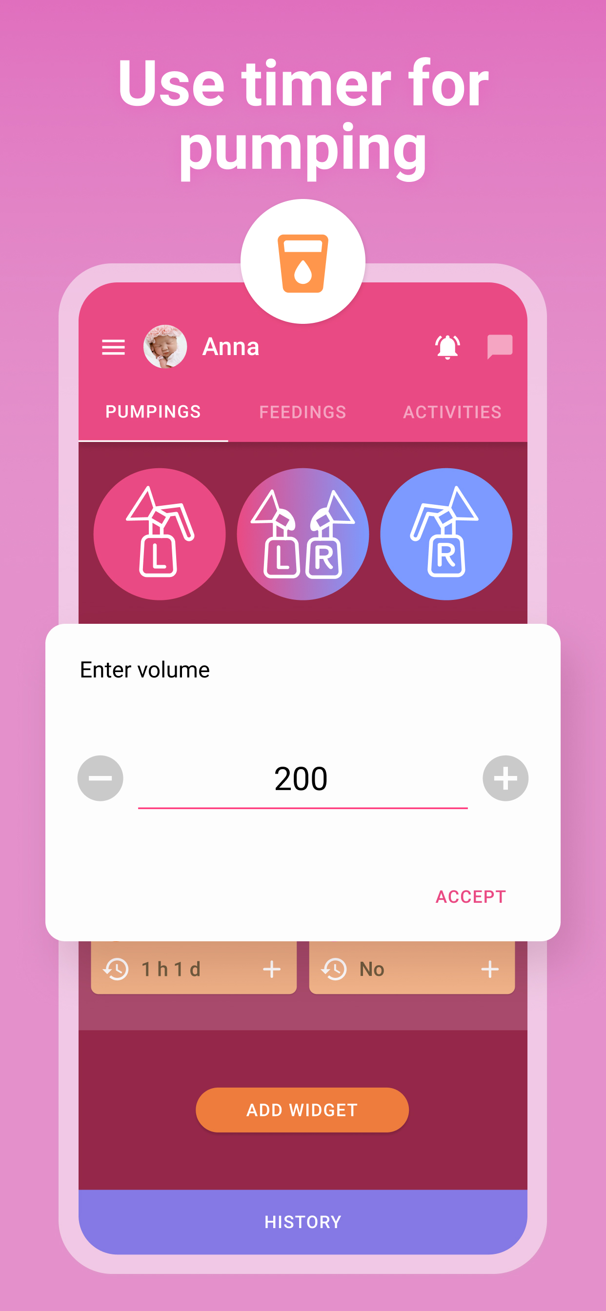اسکرین شات 2 برنامه Breastfeeding Baby tracker
