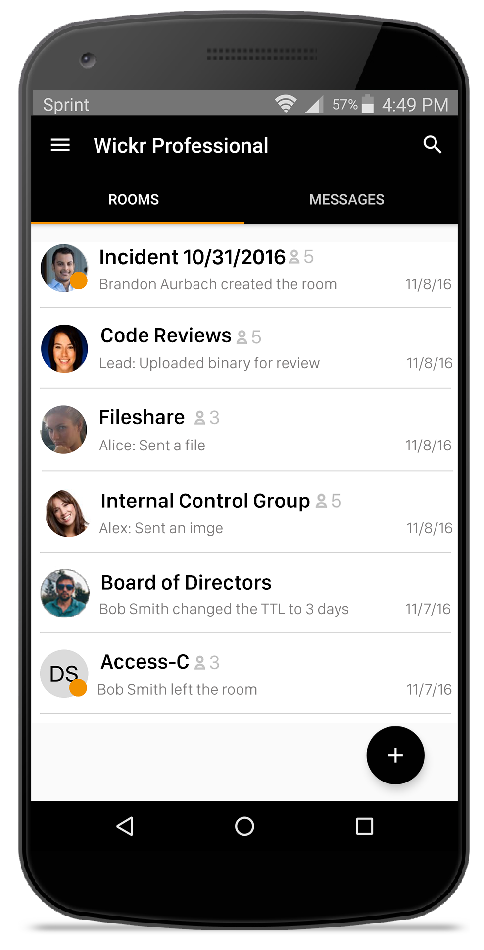 اسکرین شات 1 برنامه Wickr Enterprise