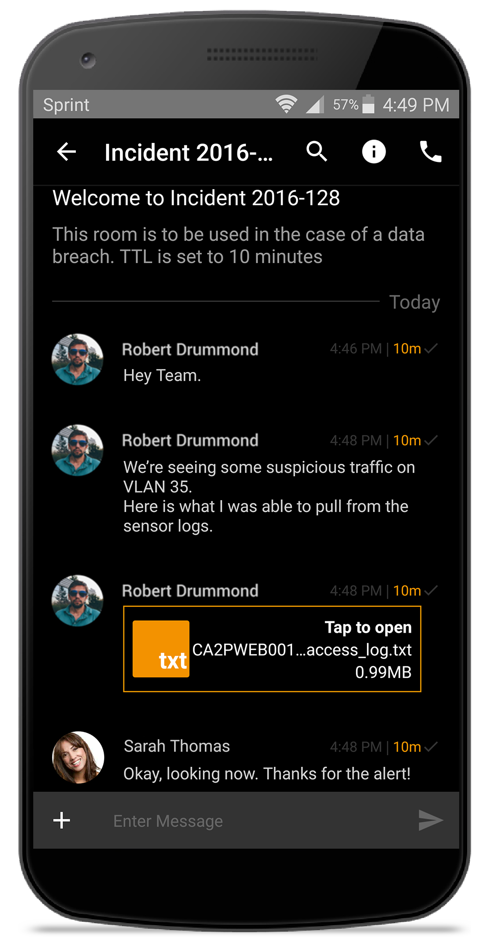 اسکرین شات 2 برنامه Wickr Enterprise
