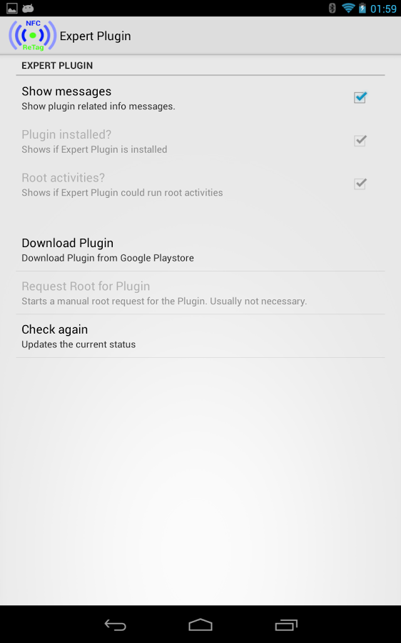 اسکرین شات 6 برنامه NFC ReTag Expert Plugin