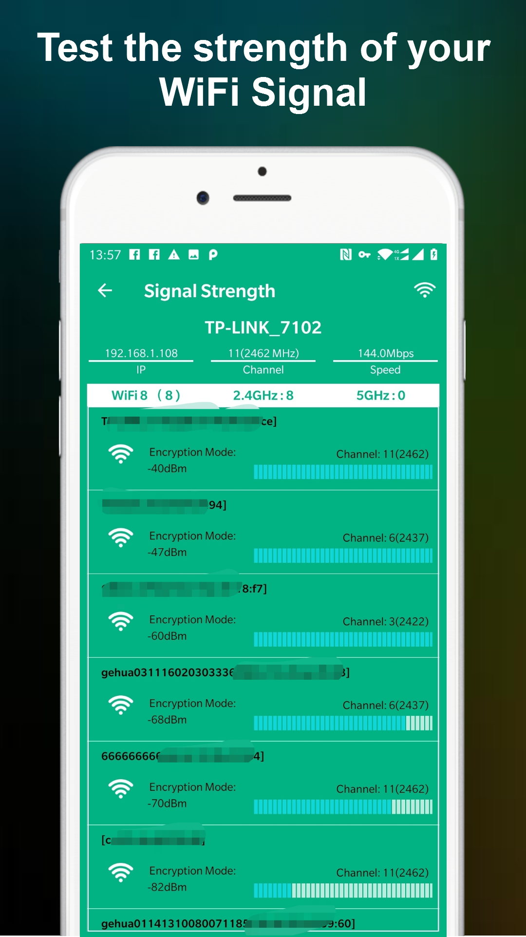 اسکرین شات 2 برنامه WiFi Signal Strength Meter