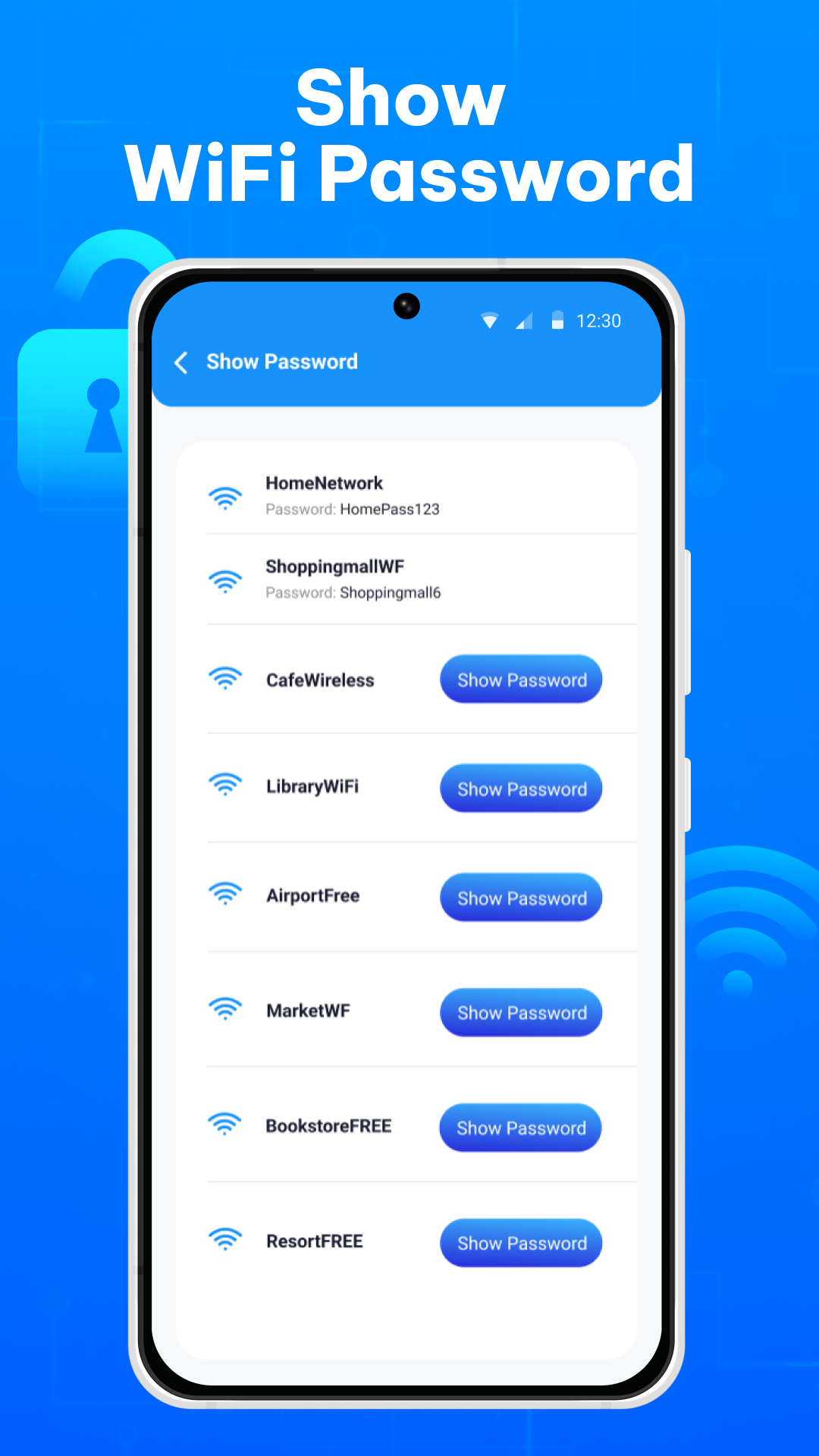 اسکرین شات 2 برنامه Show Wifi Password: Wifi List
