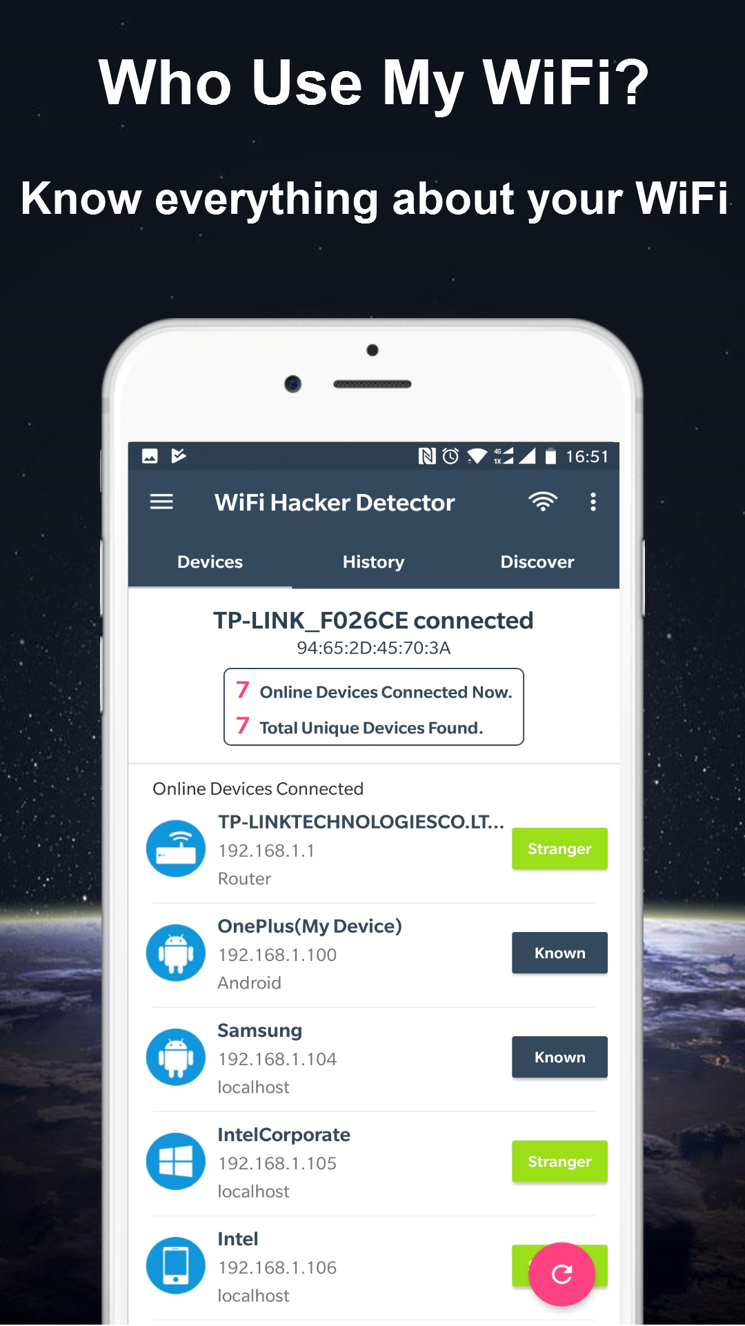 اسکرین شات 1 برنامه WiFi Detector: Who Use My WiFi