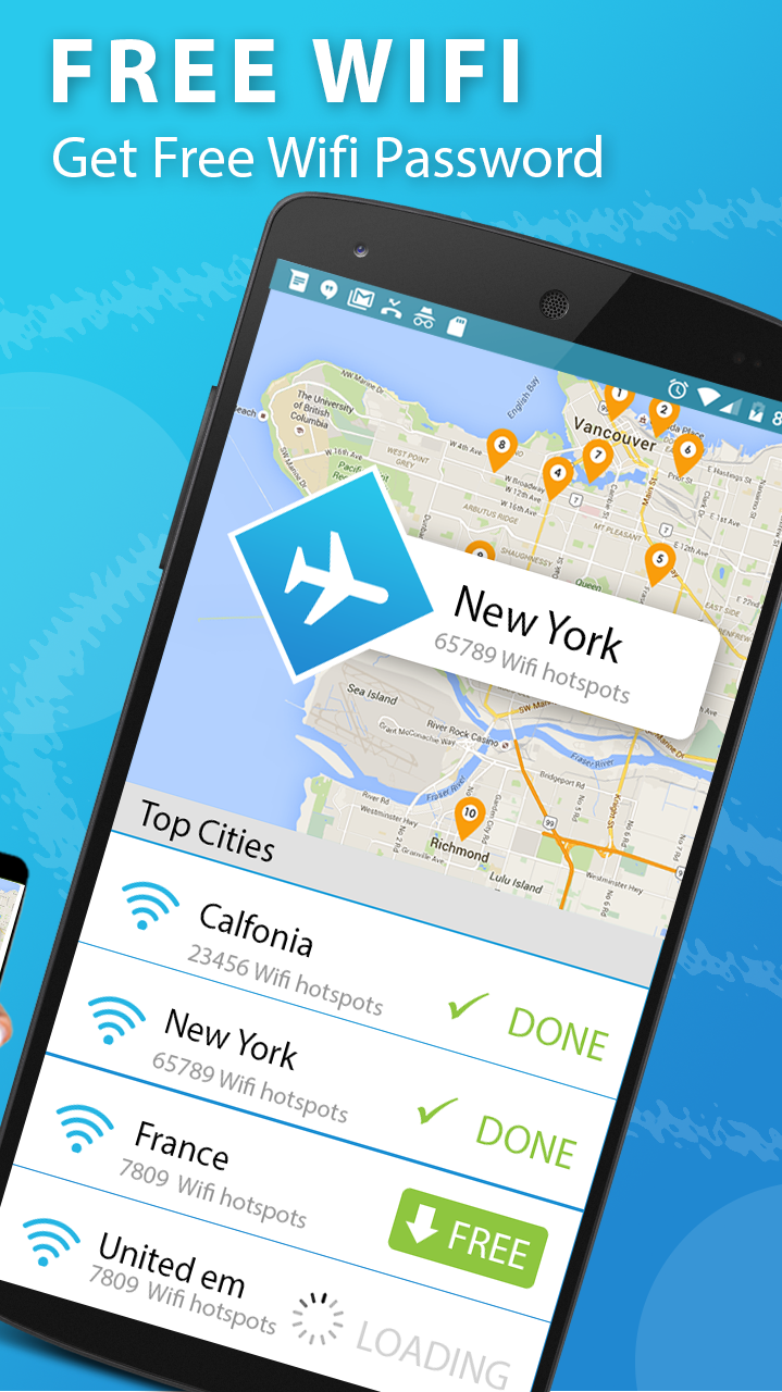 اسکرین شات 1 برنامه Wifi map & Password key Show