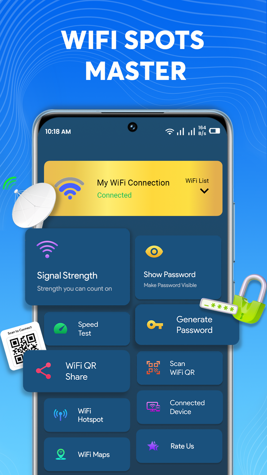 اسکرین شات 5 برنامه WiFi Password Show WiFi Master