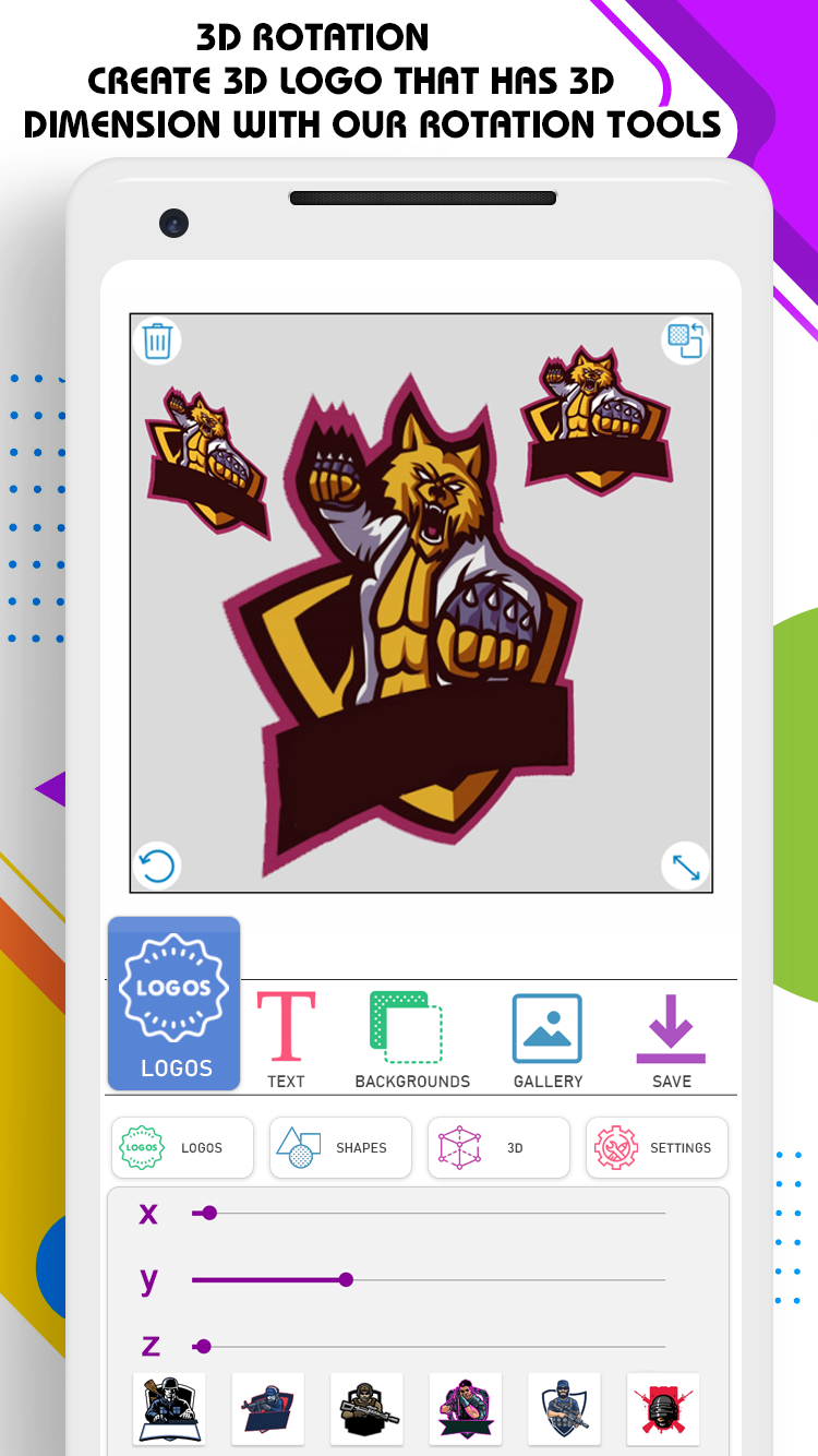 اسکرین شات 3 برنامه 3D Logo Maker & Logo Creator